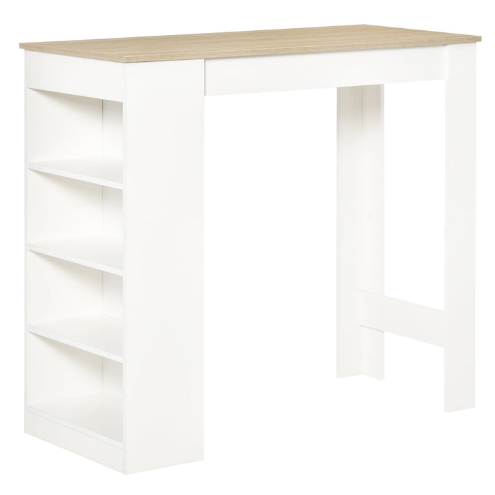 MCL Bar Table, Dining Table with 4-Tier Storage Shelf for Breakfast Bar, Kitchen, Dining Room, Living Room