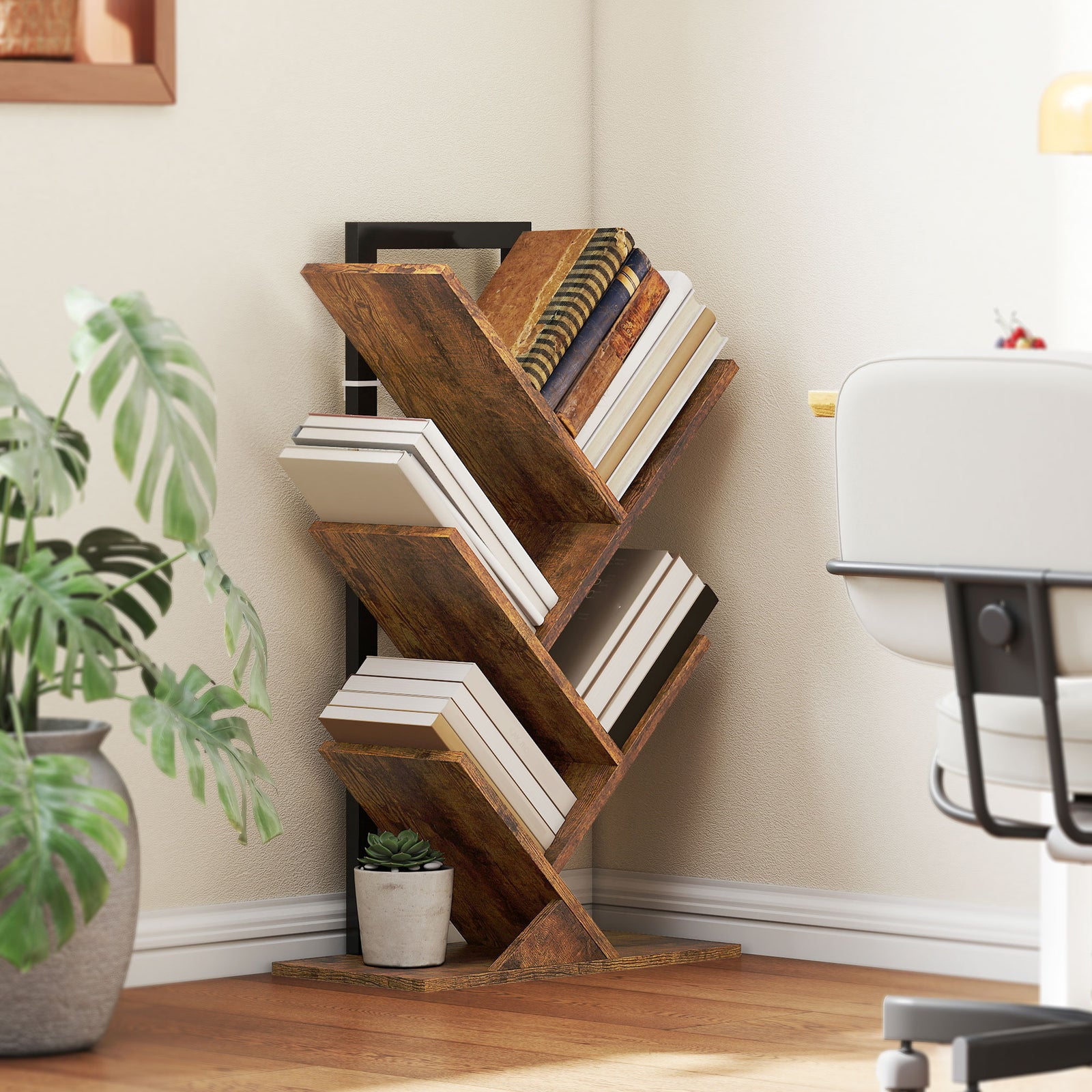 Four-Section Tree Bookcase - Wood-Effect
