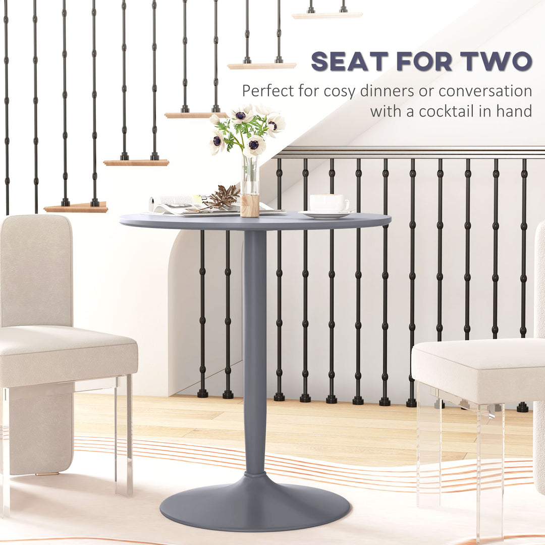 75H x Φ70cm Two-Person Minimalistic Dining Table - Grey