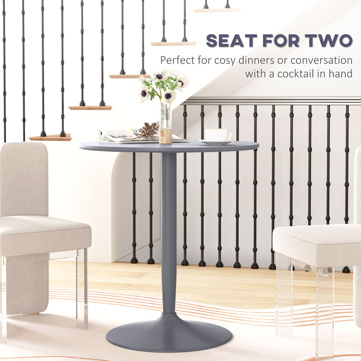 75H x Φ70cm Two-Person Minimalistic Dining Table - Grey