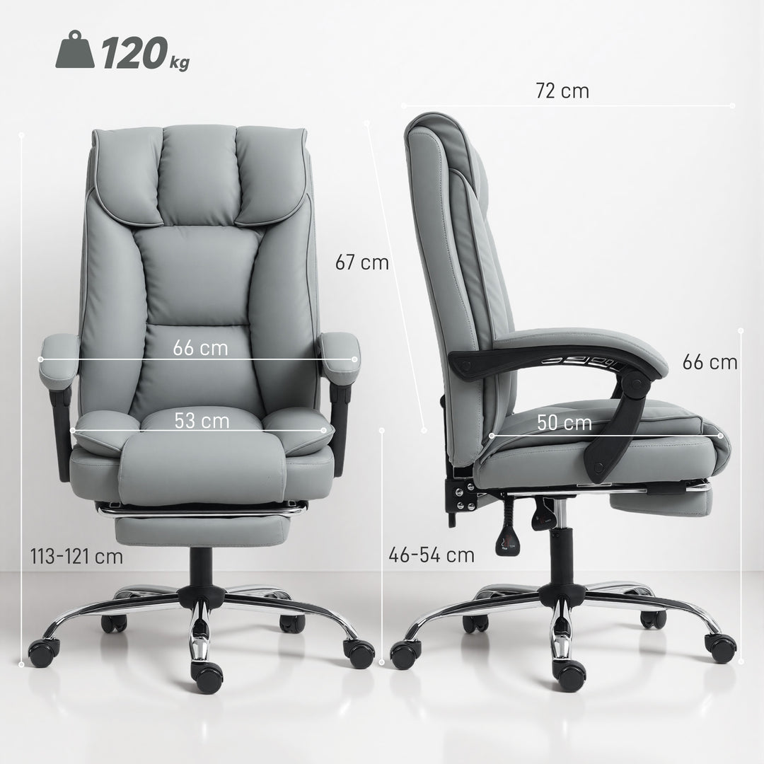 155° Reclining Faux Leather Swivel Office Chair
