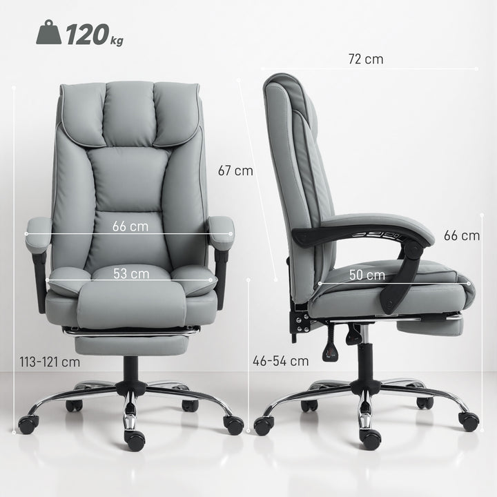 155° Reclining Faux Leather Swivel Office Chair