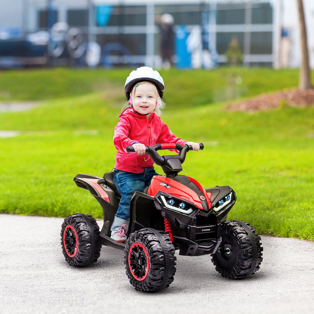 HOMCOM 12V Ride-On Quad Bike w/ Music, Horn, for Ages 3-5 Years - Red | Aosom UK