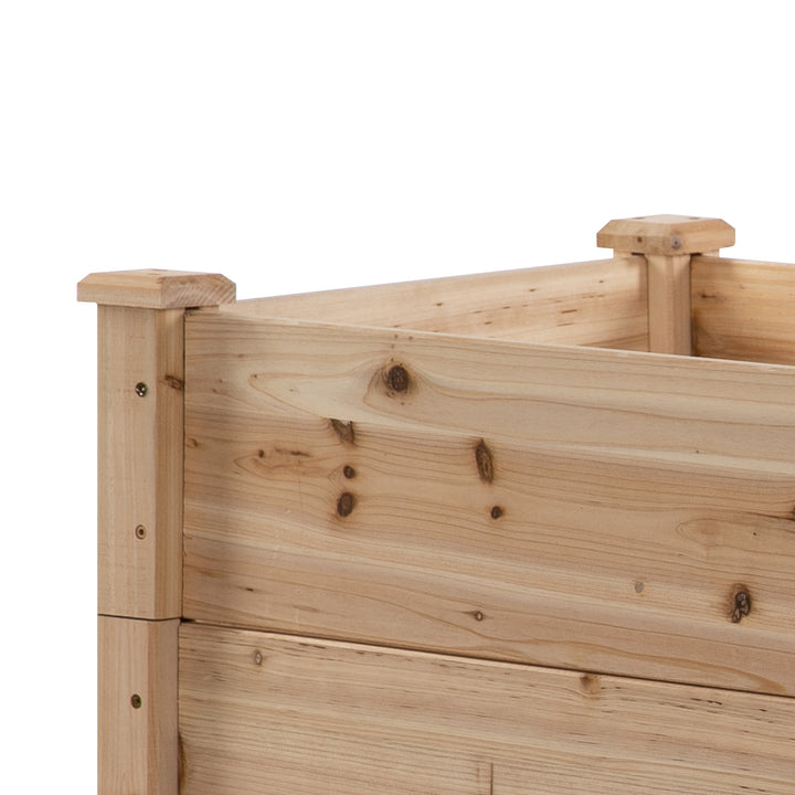 470L Raised Garden Bed, 3-Tier Planter Kit, Elevated Wooden Planters for Garden, Yard & Patio, 124 x 124 x 56 cm