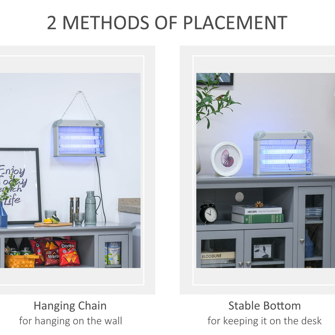 MCL Electric Fly Zapper, 20W Electric Fly Killer, Wall Hanging Bug Zapper Indoor & Outdoor Attracting Insect Mosquito Killer, Grey