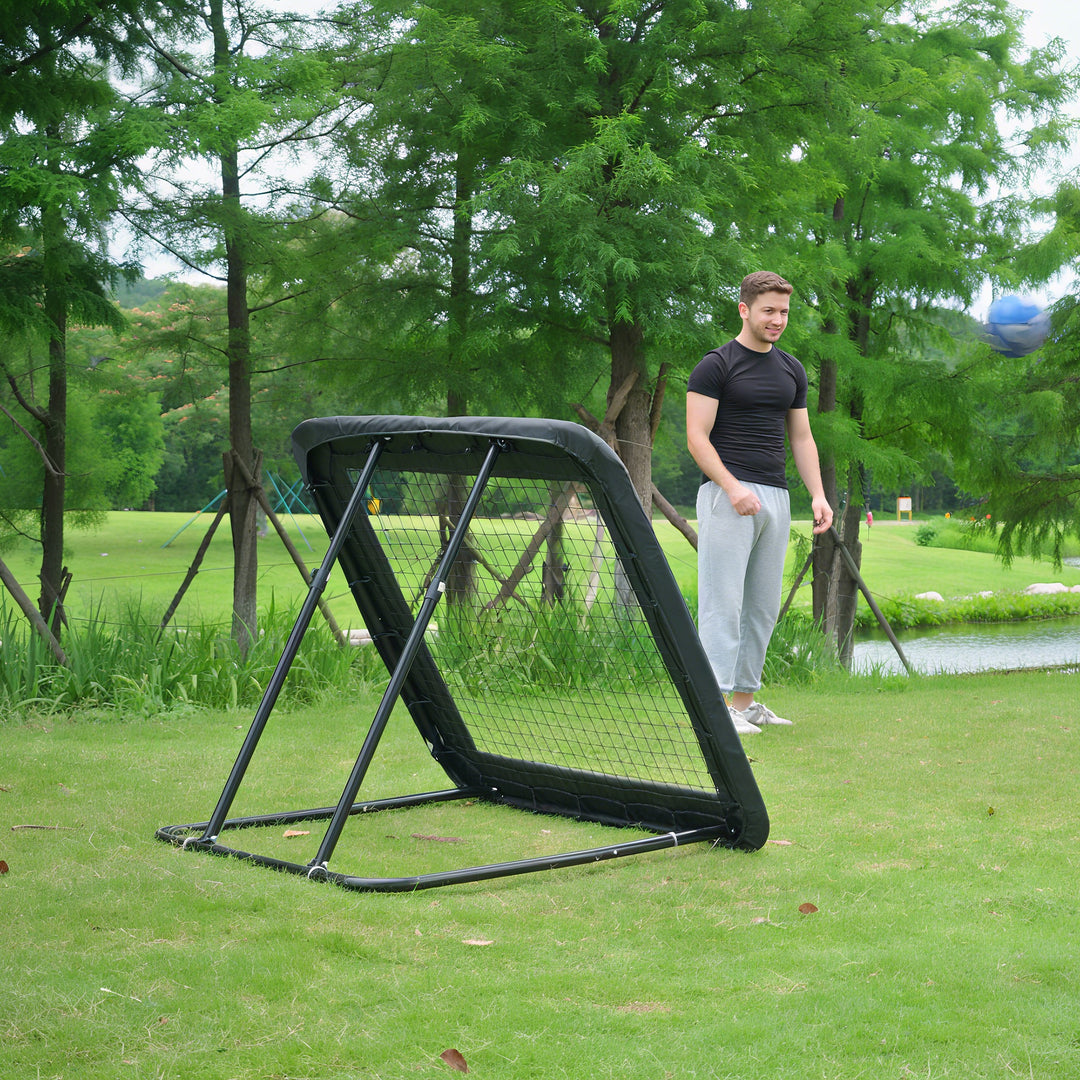 Football Training Net Target Goal, with Adjustable Angles - Black
