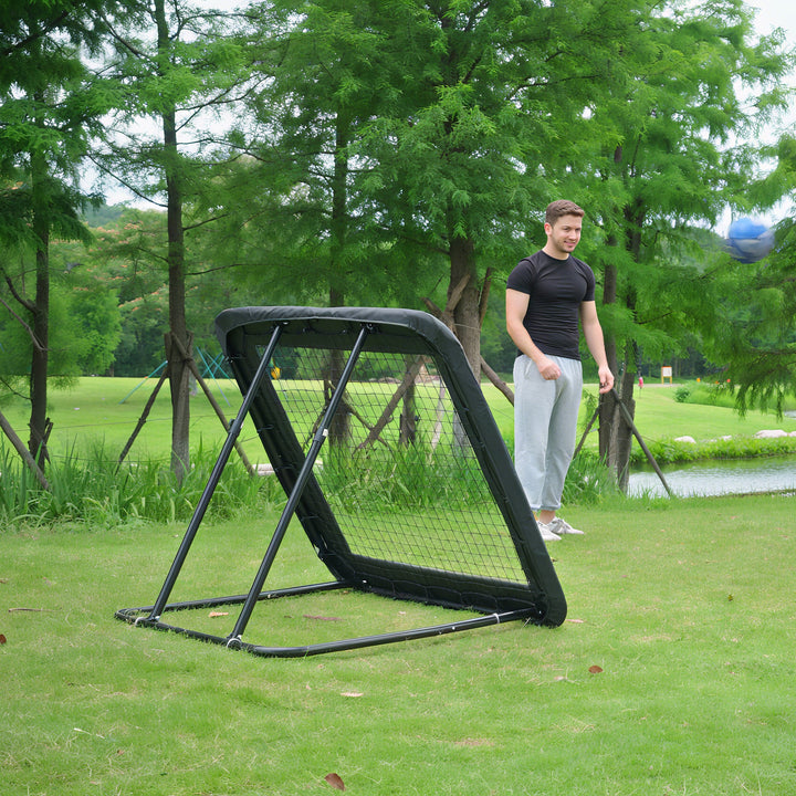 Football Training Net Target Goal, with Adjustable Angles - Black