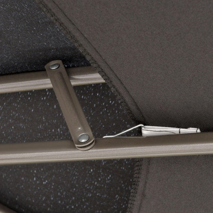 MCL 2.7m Banana Parasol Cantilever Umbrella with Crank Handle, Double Tier Canopy and Cross Base for Outdoor, Hanging Sun Shade, Black