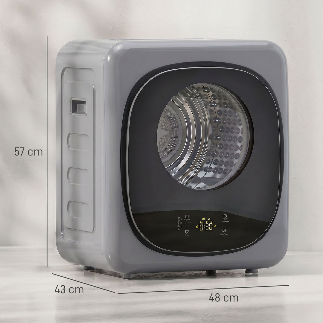 4kg Vented Tumble Dryer with 5 Drying Mode, 800W Compact Freestanding 