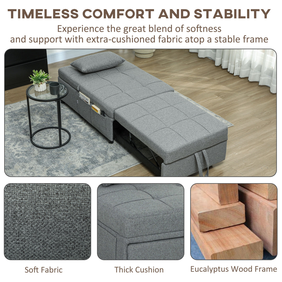 Four-In-One Single Sleeper Chair - Dark Grey