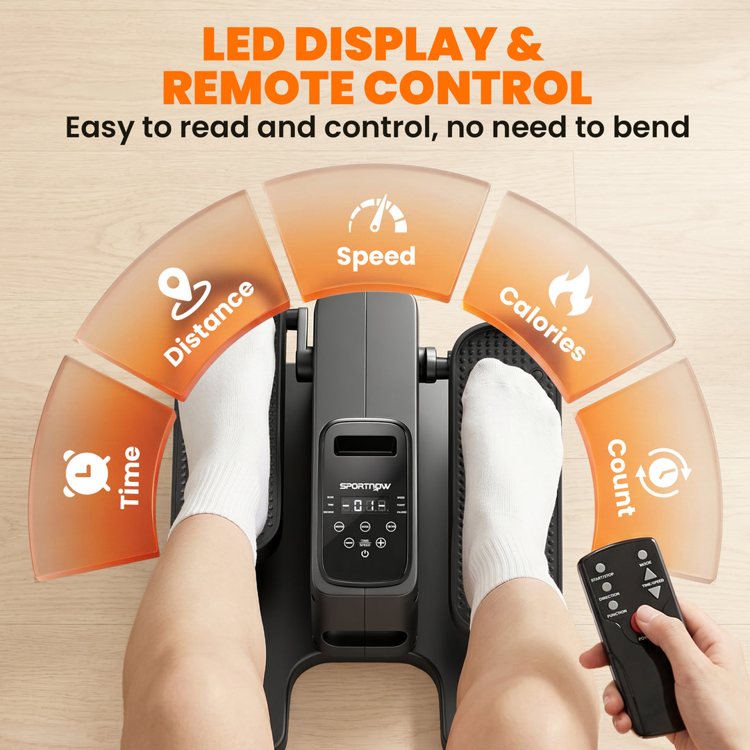 Under Desk Elliptical Machine with Manual &amp; Auto Modes, 12 Adjustable 