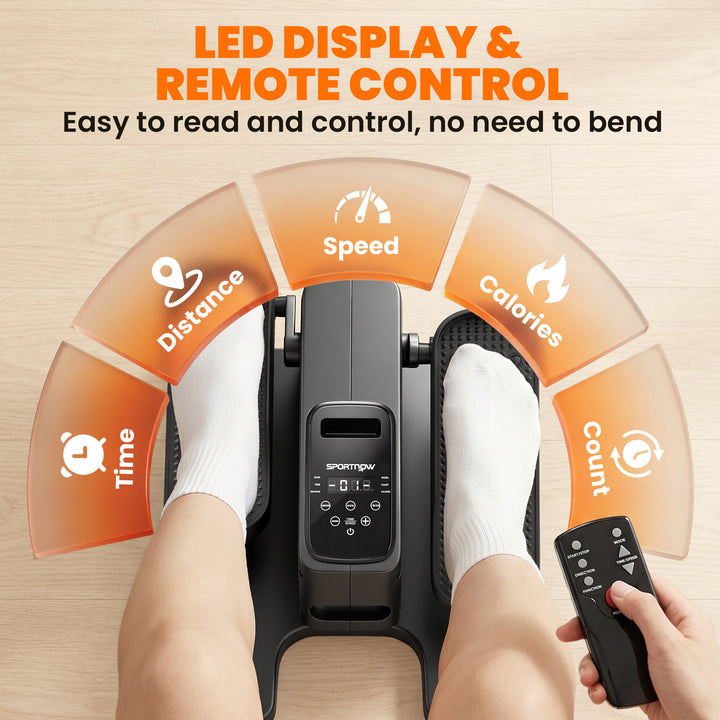 Under Desk Elliptical Machine with Manual &amp; Auto Modes, 12 Adjustable 