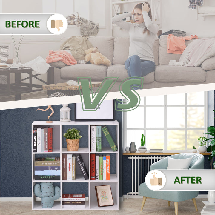 Nine-Cube Storage Shelf - White
