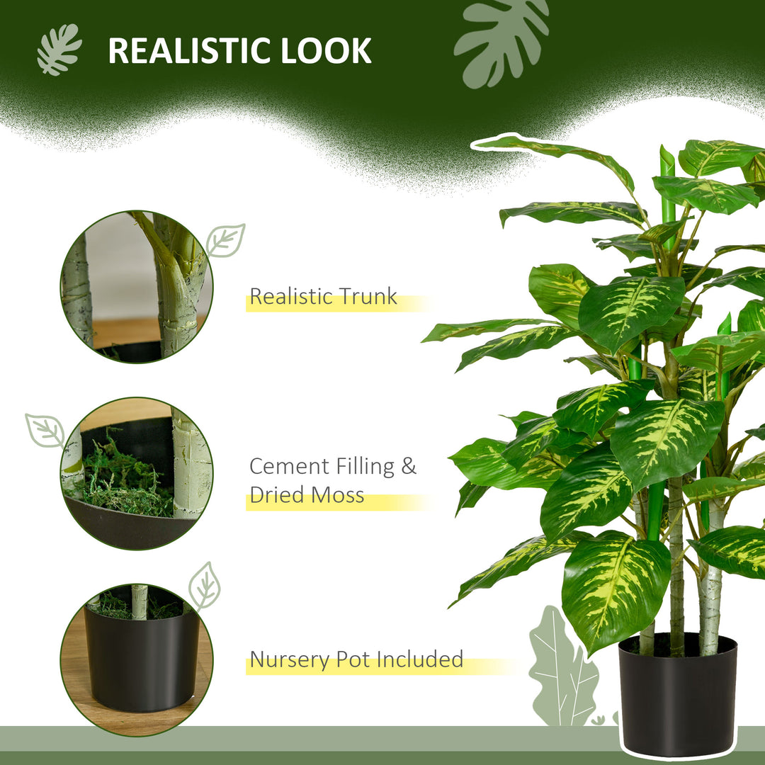 2 PCs Artificial Evergreen Tree Fake Decorative Plant in Nursery Pot for Indoor Outdoor Décor, Green