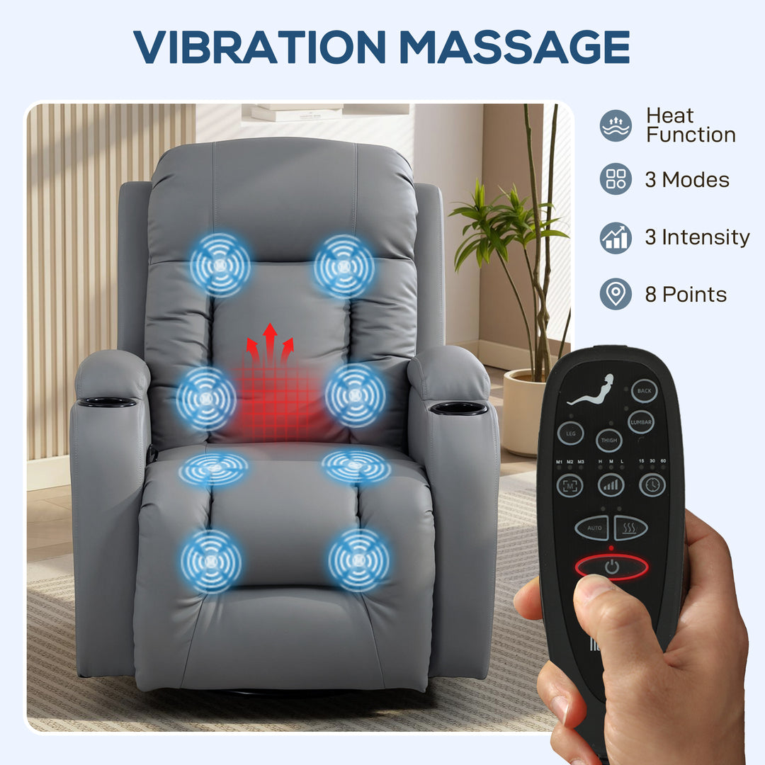 Massage Recliner Armchair, PU Leather Recliner Chair