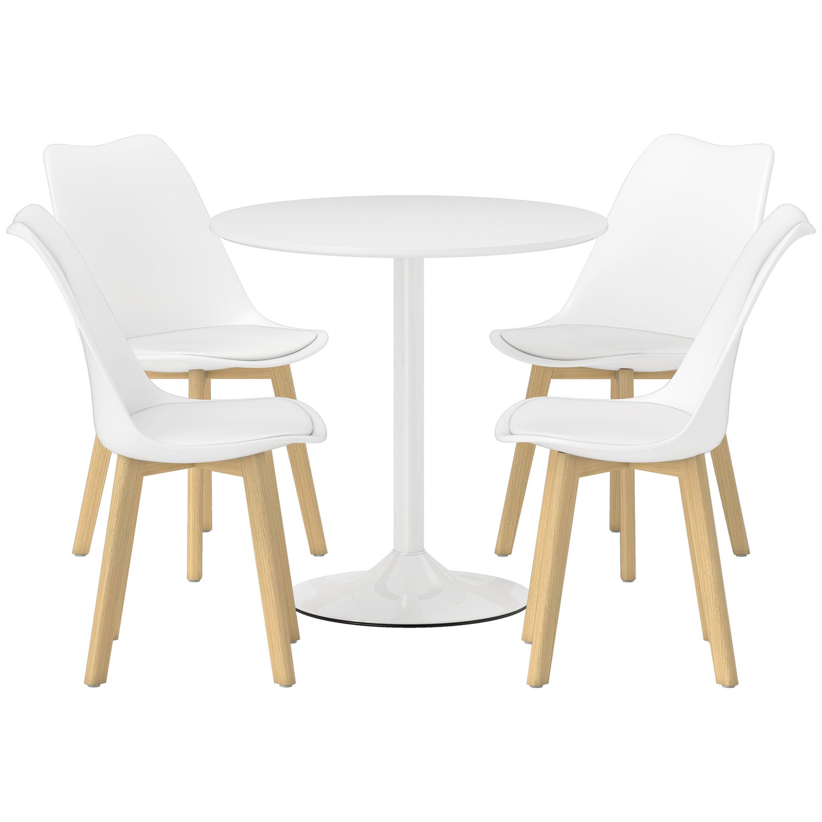 Five-Piece Modern Dining Set - White