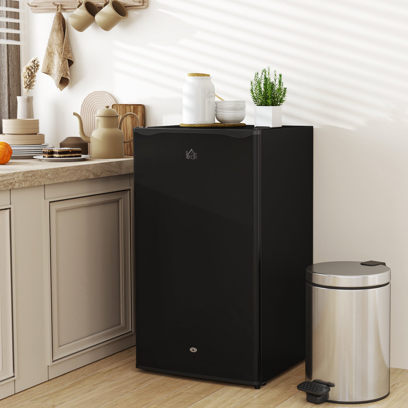 91L Freestanding Under-Counter Fridge with Lock - Black
