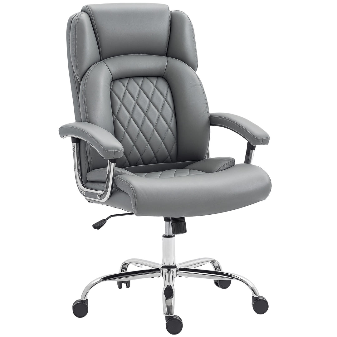 MCL Big and Tall Office Chair 180kg with Spring Cushion, PU Leather - Grey