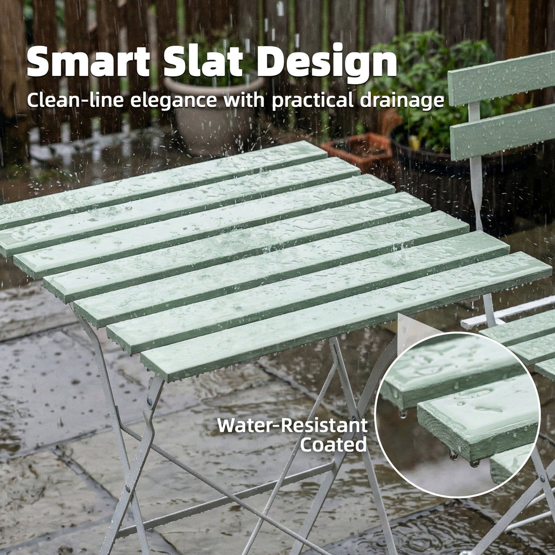 Outdoor Bistro Set Folding Patio Furniture Set with 2 Chairs Table for