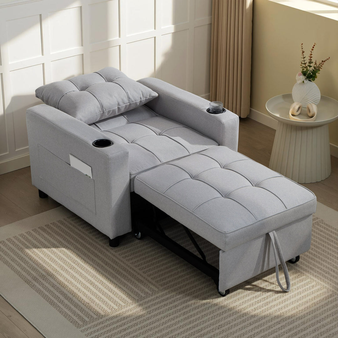 3-in-1 Single Sofa Bed, Convertible Sleeper Chair Bed