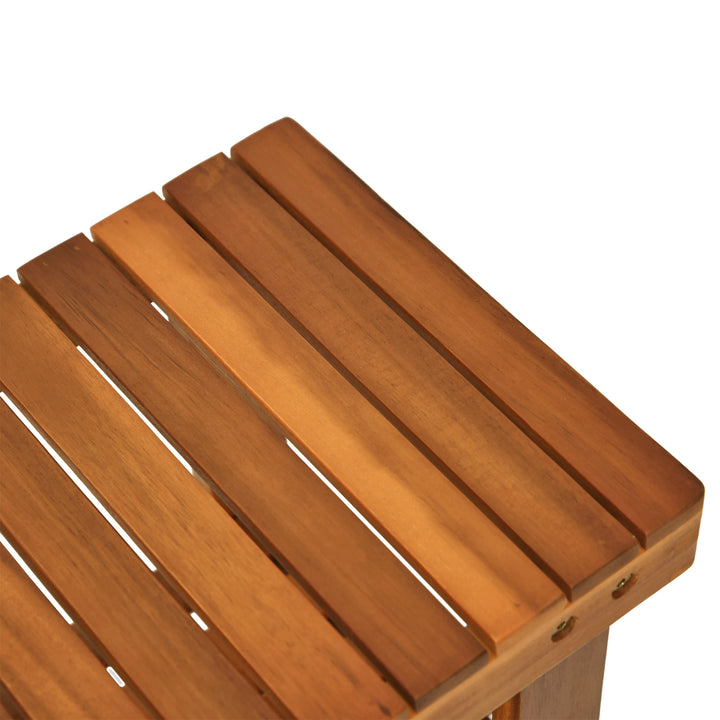 MCL Acacia Wood Shoe Bench,  3-Tier Shoe Storage Rack, Hallway Organizer Shelf, for Entryway, Living Room, Bedroom, 50 x 28 x 45 cm, Teak