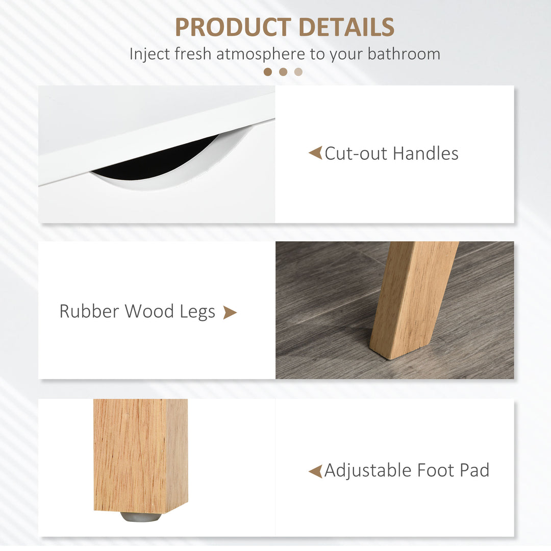 MCL TV Stand Cabinet for TVs up to 65", Media Unit w/Wood Legs Storage Shelves Entertainment Center Modern Living Room Home Furniture White