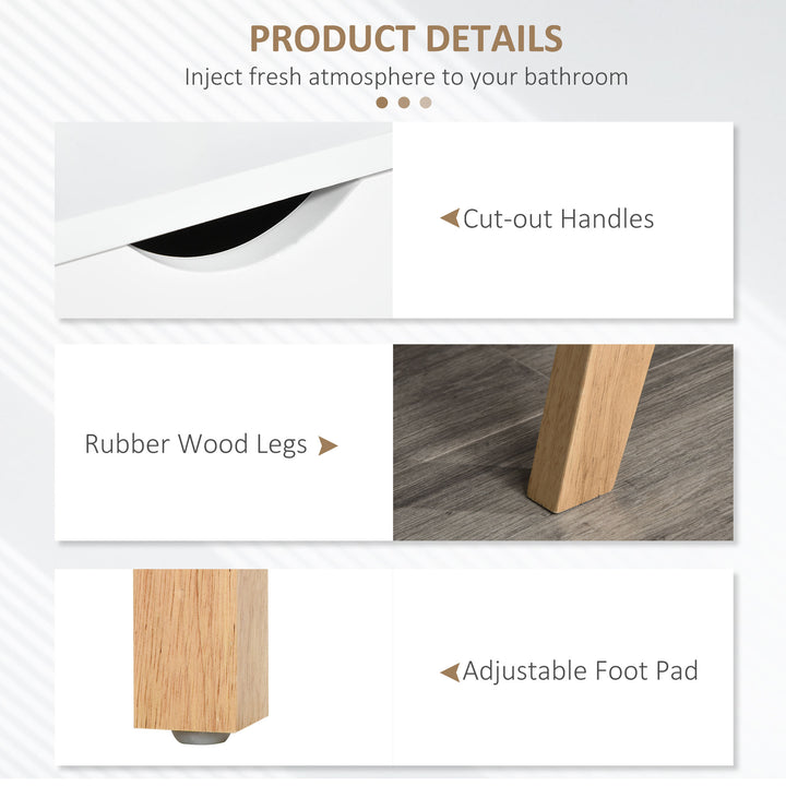 MCL TV Stand Cabinet for TVs up to 65", Media Unit w/Wood Legs Storage Shelves Entertainment Center Modern Living Room Home Furniture White