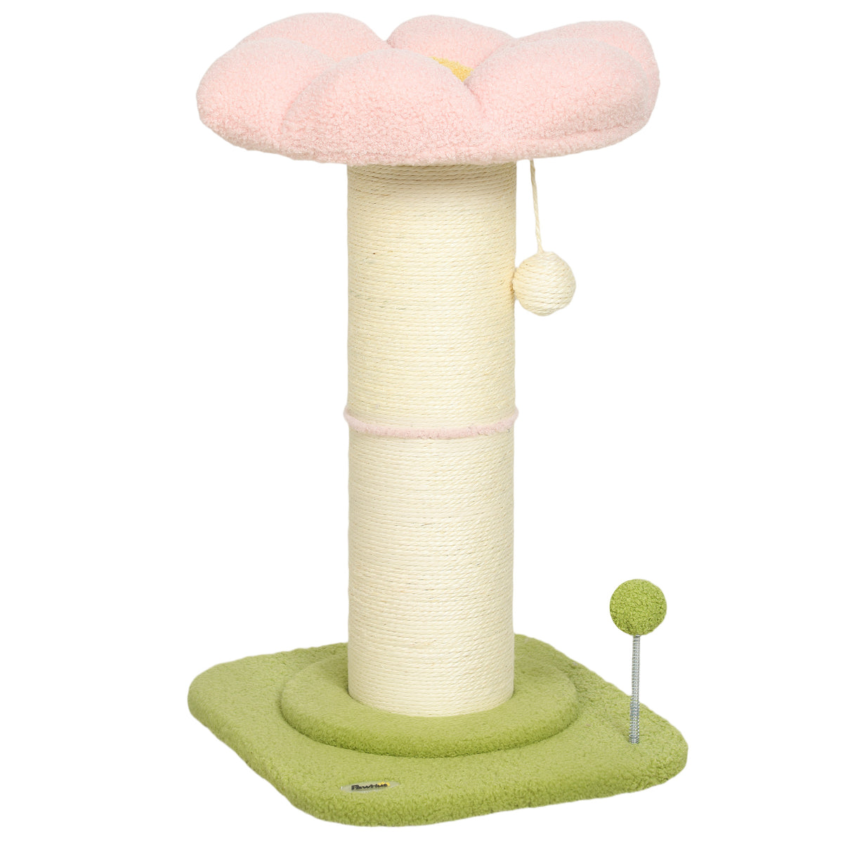 Cat Tree, Flower Cat Scratching Post with Thick Sisal Post, Dangling