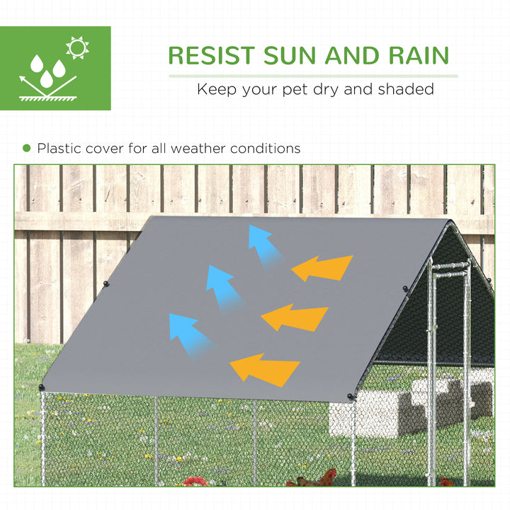 PawHut Outdoor Chicken Run with Activity Shelf, Weatherproof Cover, Spacious Design, 3 x 2 x 2m | Aosom UK