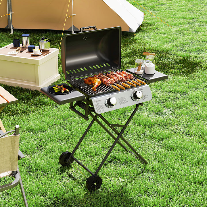 Two-Burner Portable Suitcase BBQ - Black