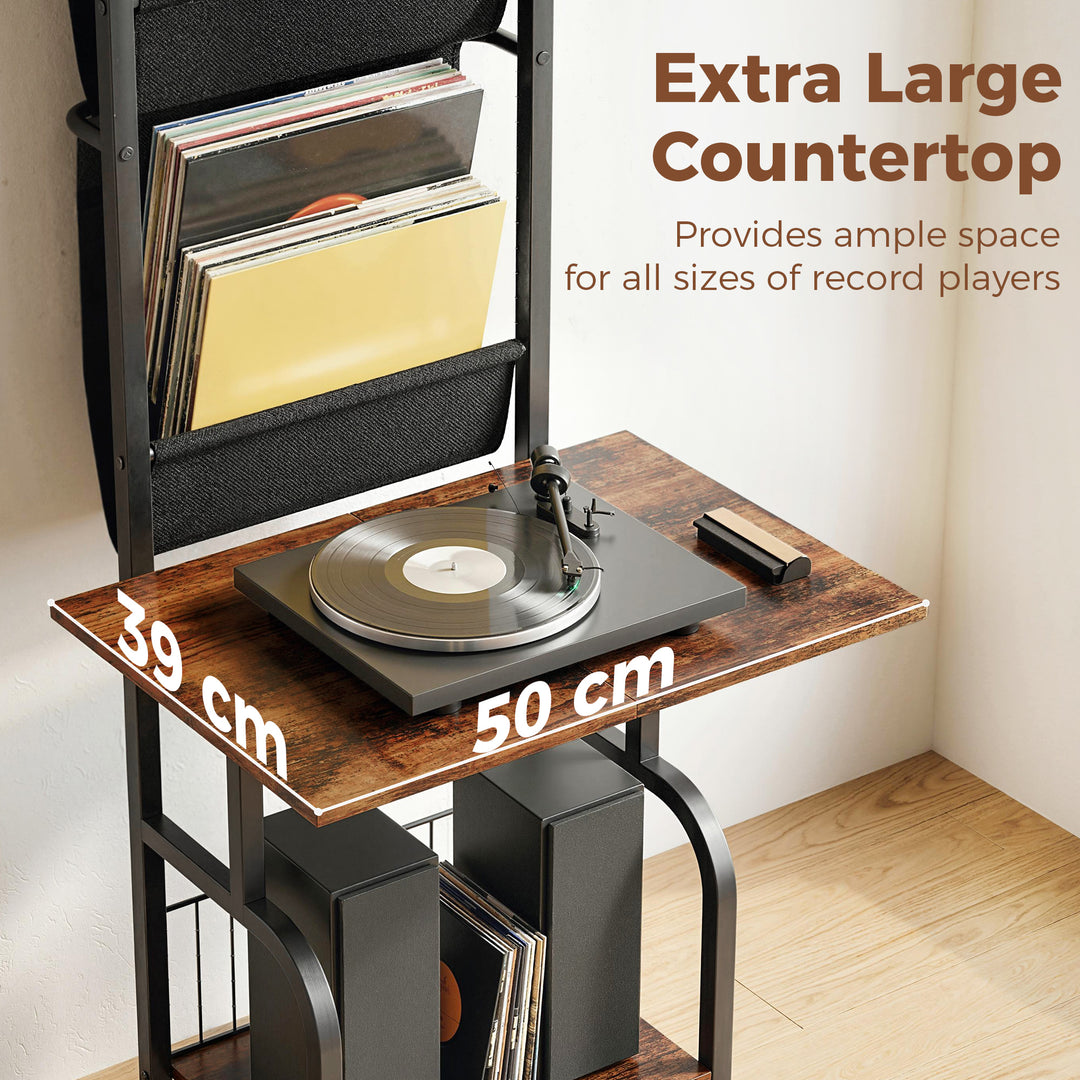 Vinyl Record Player Stand Record Storage with Player Stand Oxford Fabr