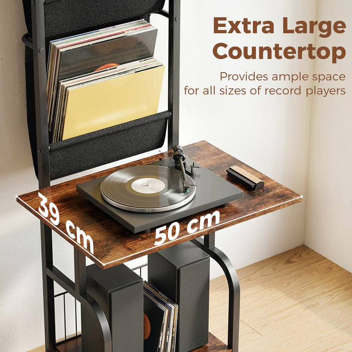 Vinyl Record Player Stand Record Storage with Player Stand Oxford Fabr