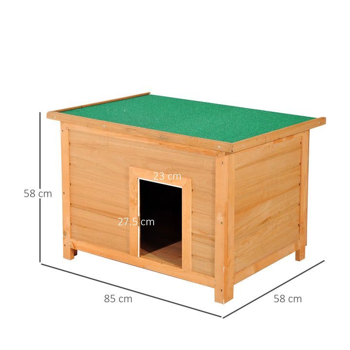 Pawhut 85cm Elevated Dog Kennel Wooden Pet House Outdoor Waterproof | Aosom UK