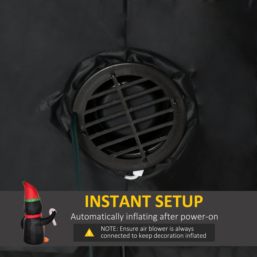 MCL 8ft Inflatable Christmas Penguin Holding Candy Cane Blow Up Outdoor Decoration with LED Lights for Holiday