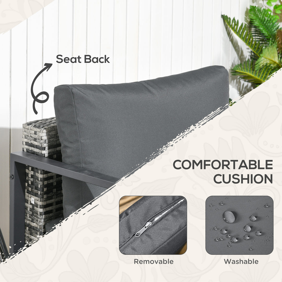 Six-Piece Rattan Garden Sofa Set - Dark Grey