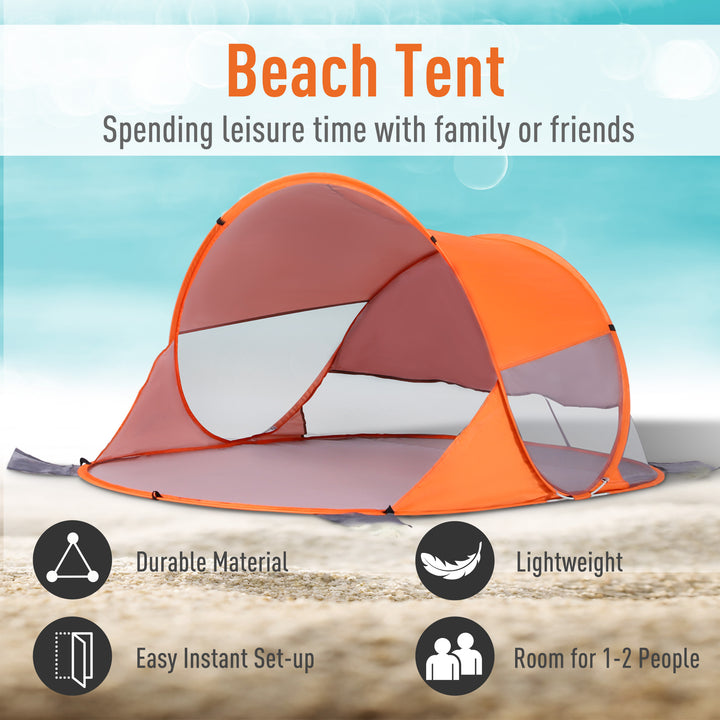 MCL Fibreglass Frame 2 Person Pop-Up Lightweight Camping Tent Orange