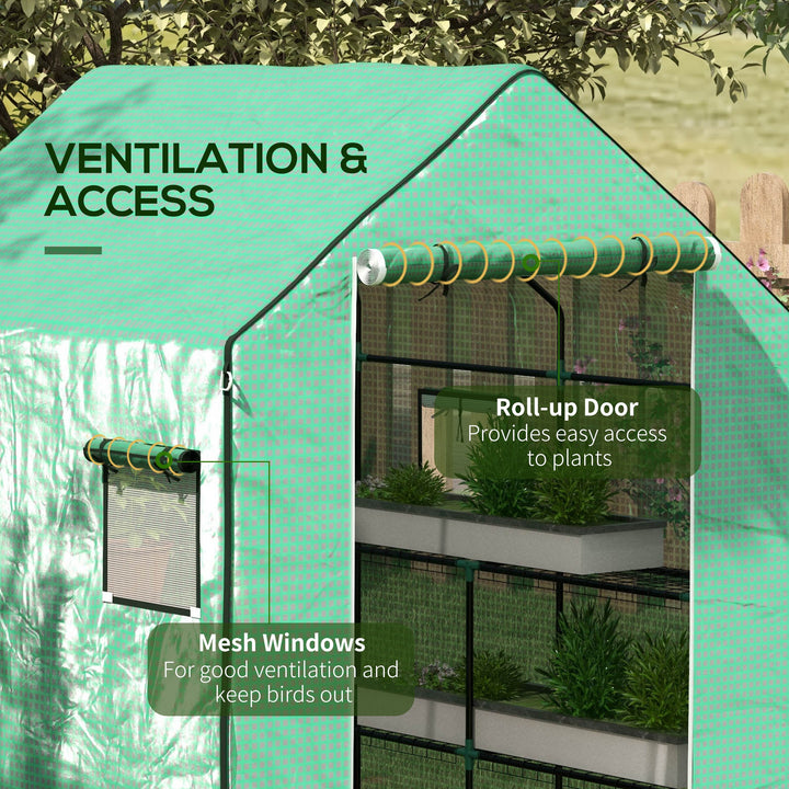 Greenhouse Cover Replacement Walk-in PE Hot House Cover with Roll-up D