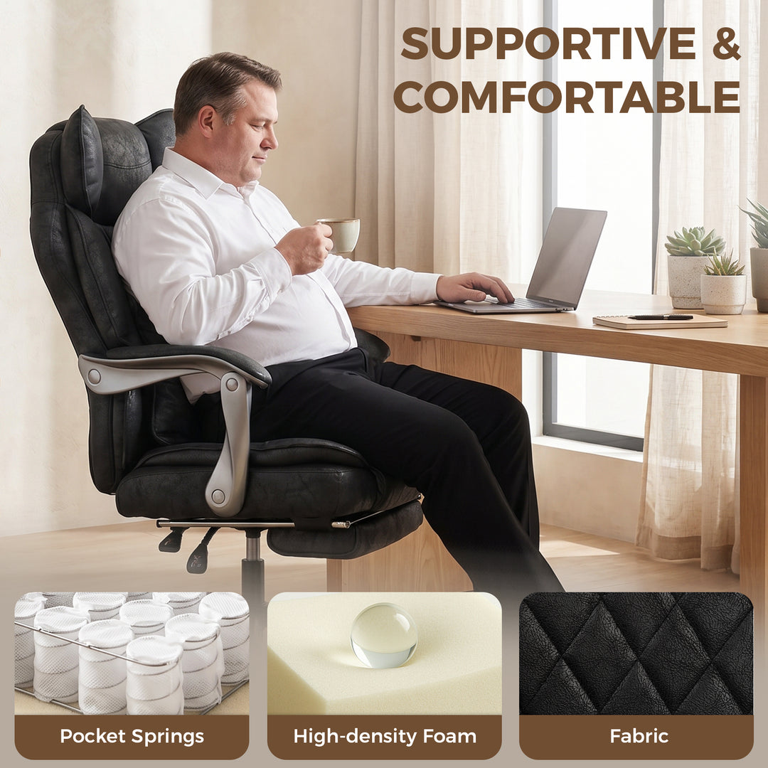 Executive Office Chair, Leathaire Big and Tall Office Chair 180 kg wit