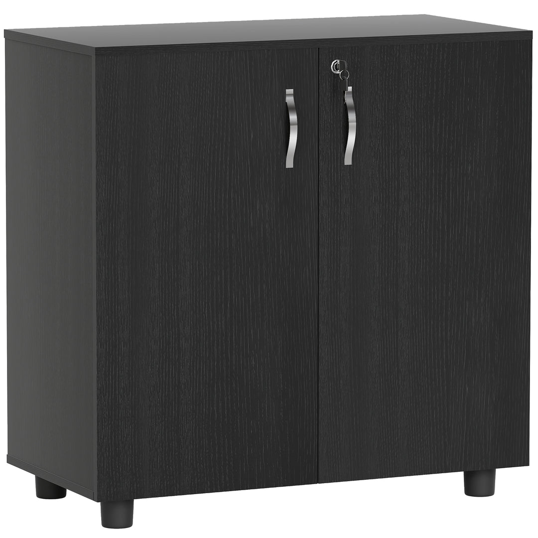 MCL Two-Tier Locking Office Storage Cabinet - Black