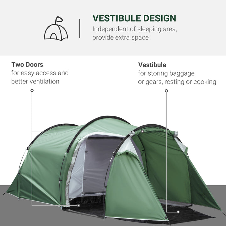 Three-Man, Two-Room Tent - Green