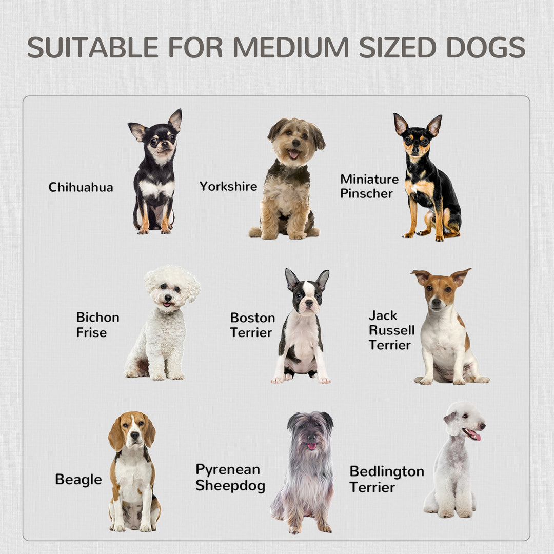 MCL 2-in-1 Dog Cage and Side Table, with Two Lockable Doors, for Medium Dogs - White