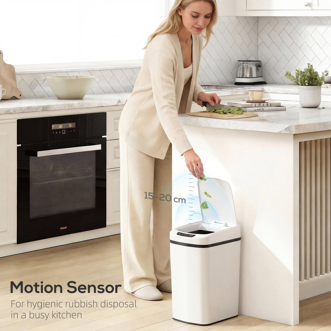 12L Sensor Bin, Automatic Touchless Motion Sensor Kitchen Bin with Fingerprint Resistant Stainless Steel