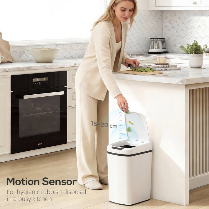 12L Sensor Bin, Automatic Touchless Motion Sensor Kitchen Bin with Fingerprint Resistant Stainless Steel