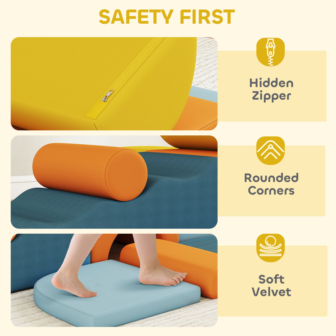 9-Piece Soft Play Set, Kids Soft Play Foam Blocks with Detachable Cove