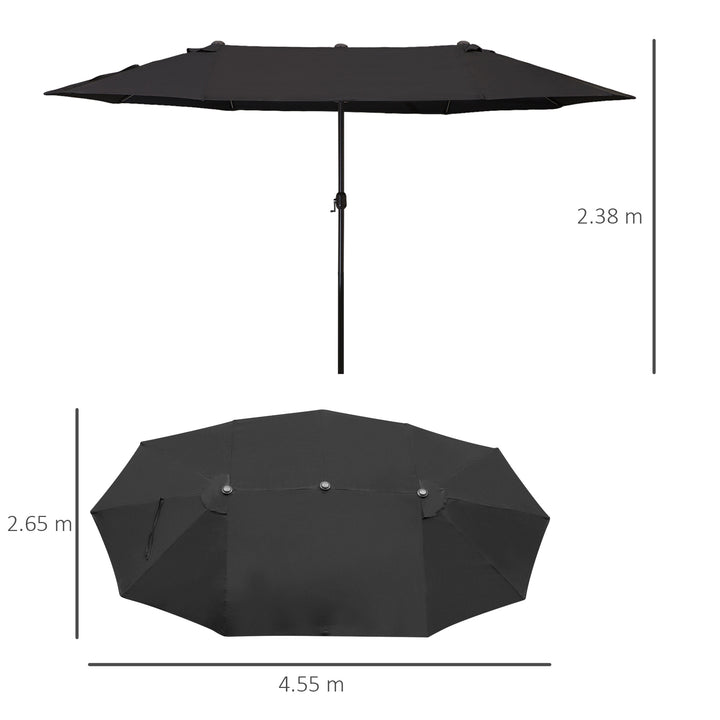 4.6m Double Garden Parasol - Black
