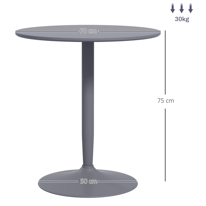 HOMCOM Round Dining Table, Modern Dining Room Table with Steel Base, Non-slip Foot Pad, Space Saving Small Dining Table, Grey