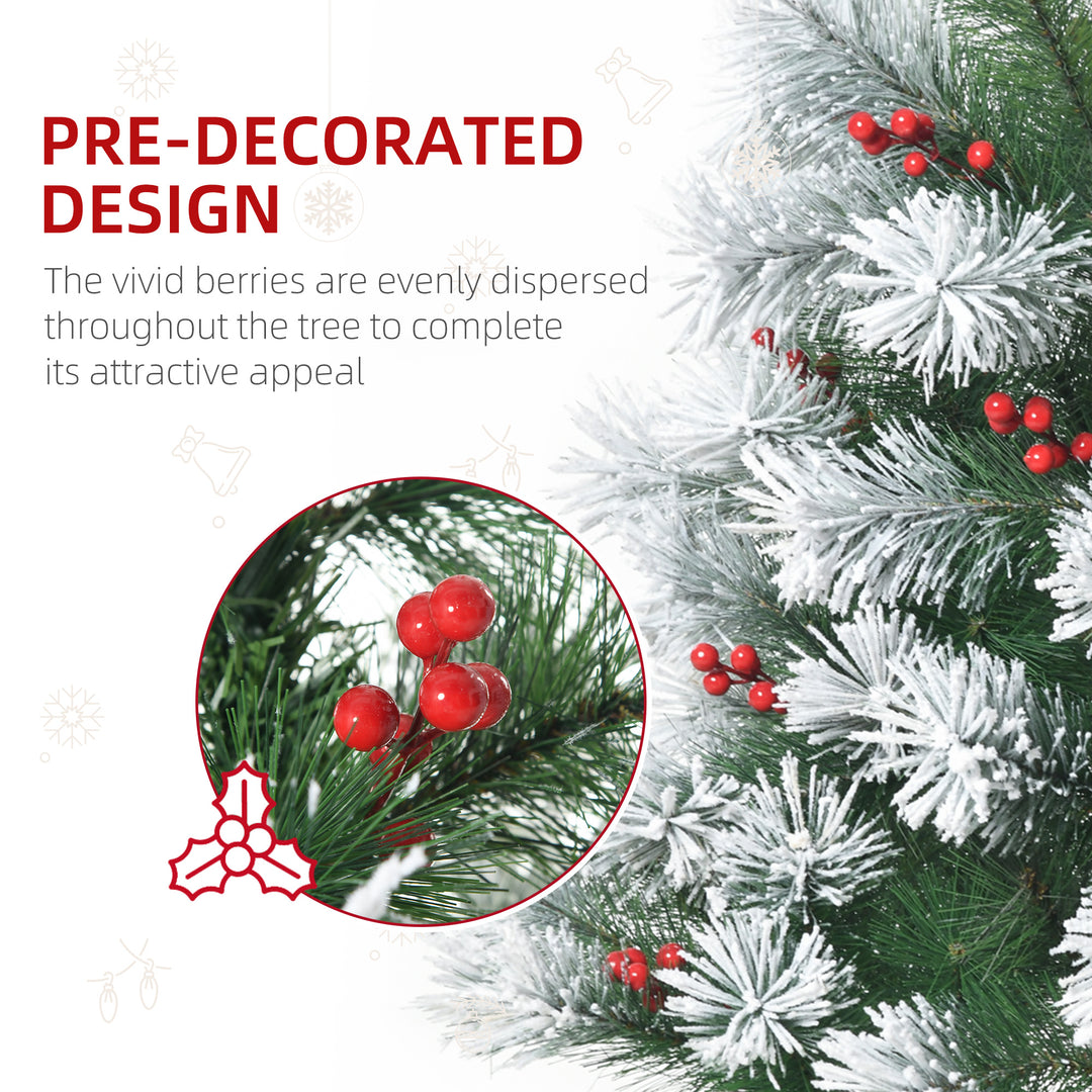 Indoor Christmas Tree Artificial Berry Xmas Decoration with Metal Stand and 184 Tips (5FT(150CM))