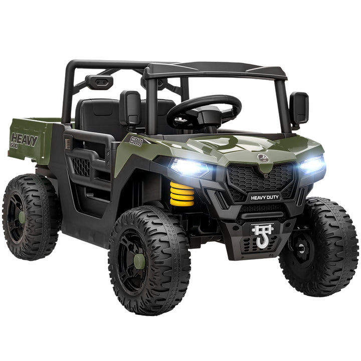 Kids Ride on Car, 12V Electric Kids UTV with Electric Dump Bed, 4-Wheel Suspension for 3-8 Years