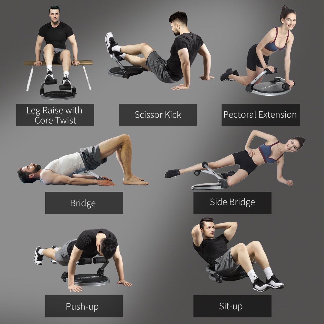 Abs Trainer, Ab Crunch Machine, Foldable Abdominal Trainer, Core Fitness & Whole Body Exercise Equipment for Home Gym