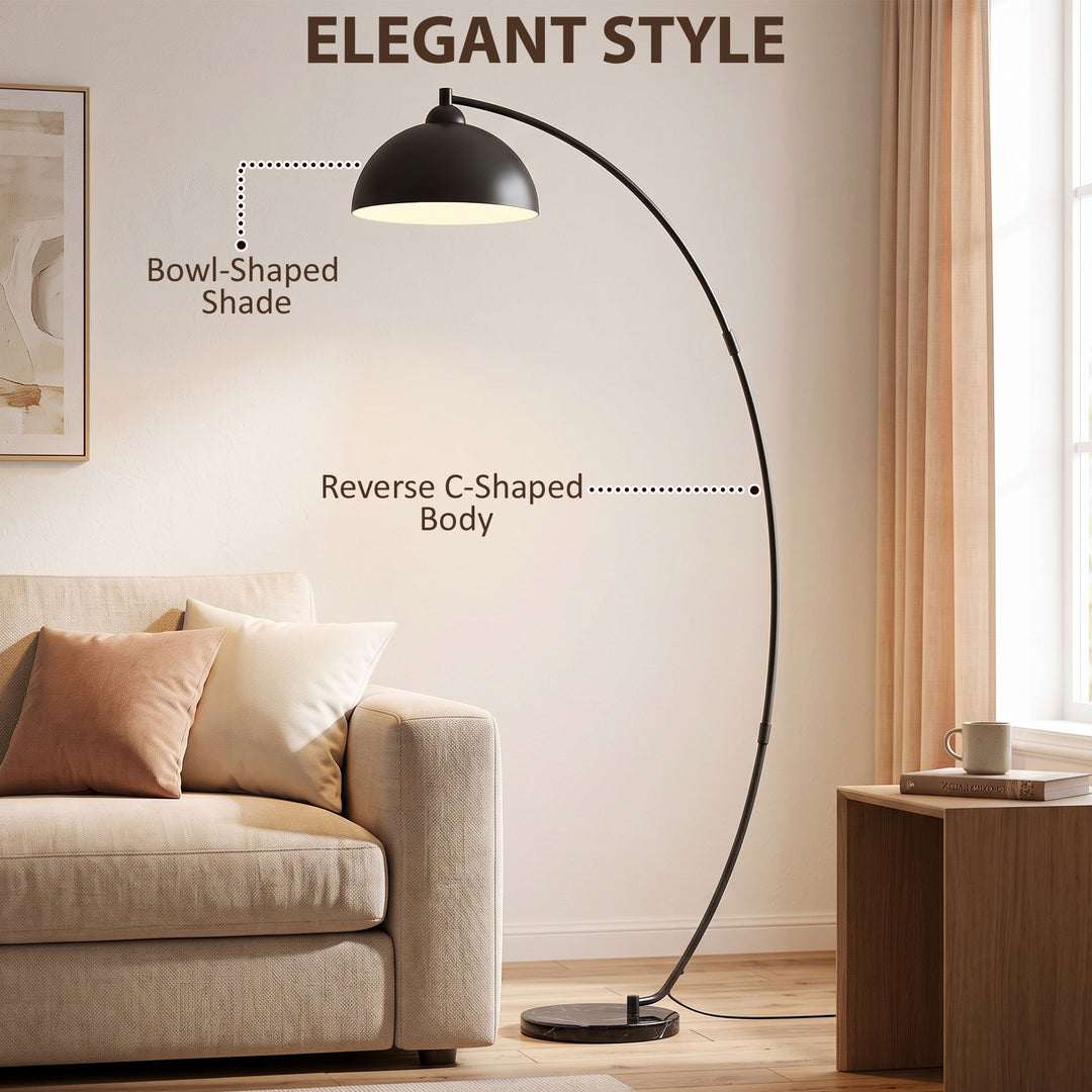 C-Shaped Floor Lamp, Modern Standing Lamp with Bowl-Shaped Reflective - view 4